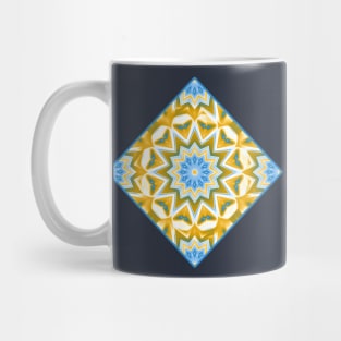 Blue and gold kaleidoscope Mug